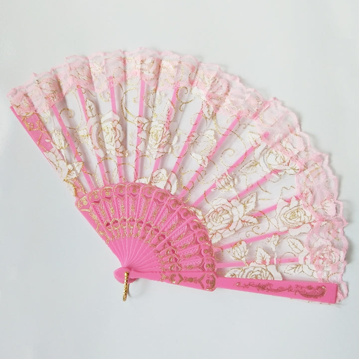 Women decorative fan with floral lace motifs Stornfield