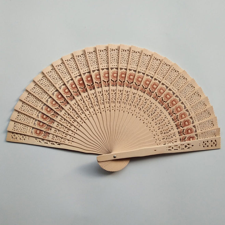Ladies decorative hand fan made of high-quality wood with intricate cut-out work Stornfield