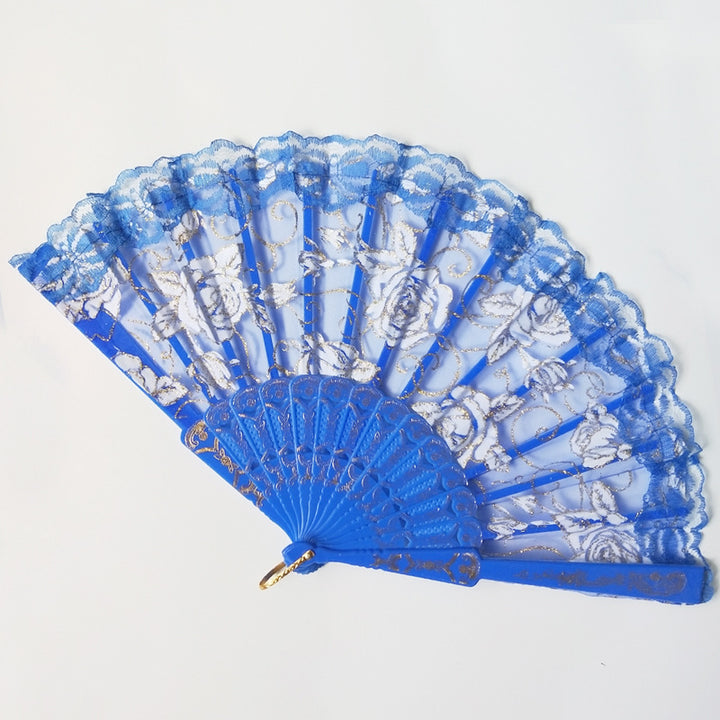 Women decorative fan with floral lace motifs Stornfield