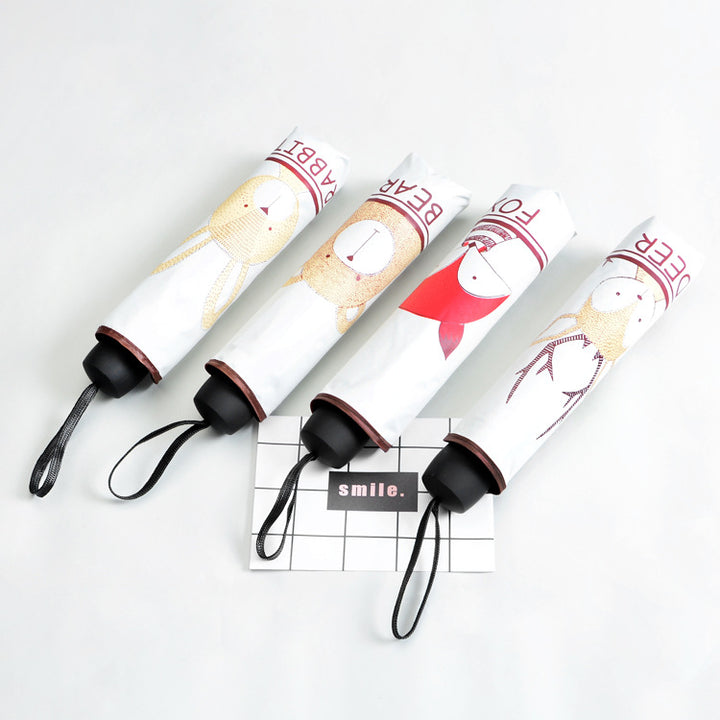 Ladies folding umbrella with casual smile design Stornfield