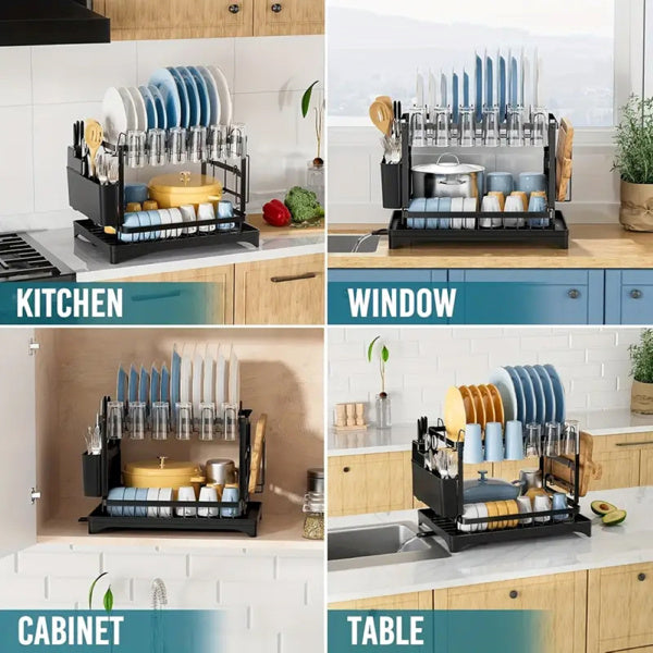 2-tier drying rack with draining board. | Stornfield