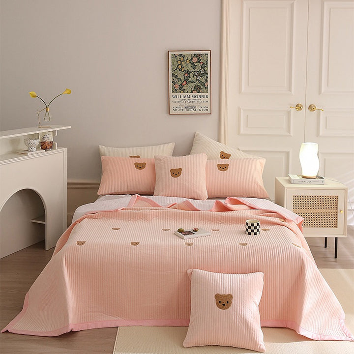 Reversible baby fur bedspread, Korean style