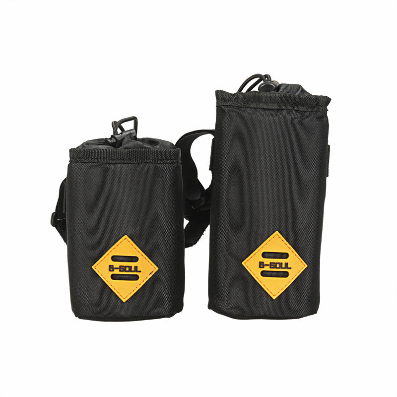 durable waterproof handlebar storage pouch with drawstring closure and reflective safety patch Stornfield