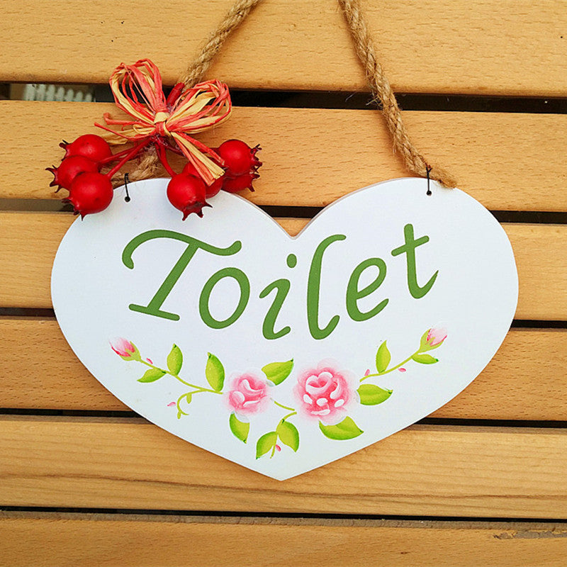 Heart-shaped Rustic Toilet Symbol