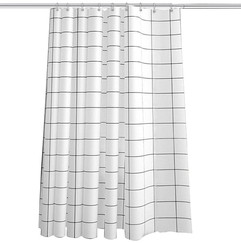 Minimalist Grid Pattern Shower Curtain Stornfield