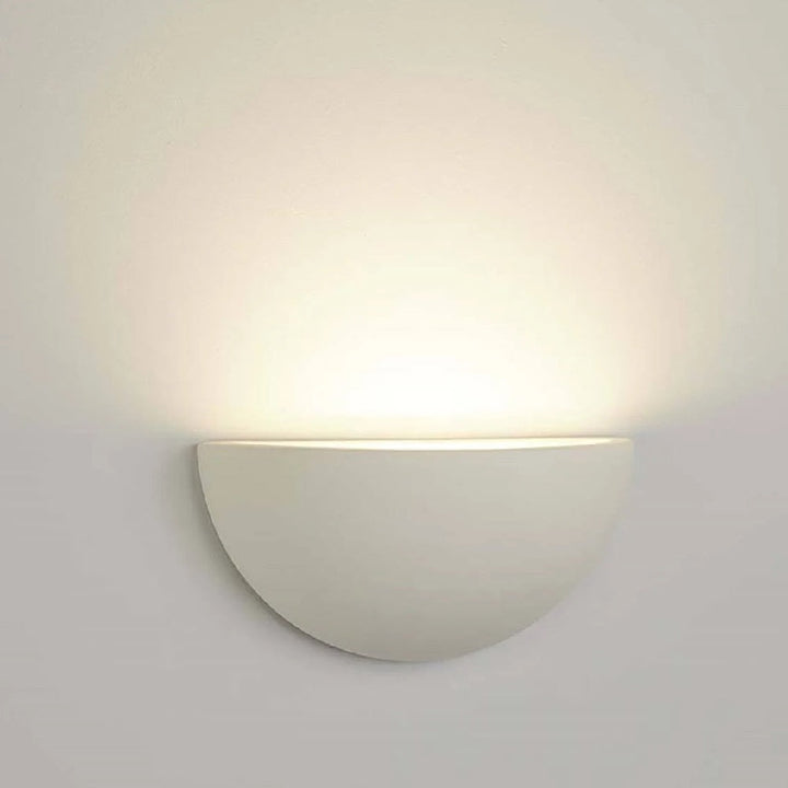 Stornfield | Vintage Half-Round Half-Moon Plaster Wall Sconce Paintable 30 cm