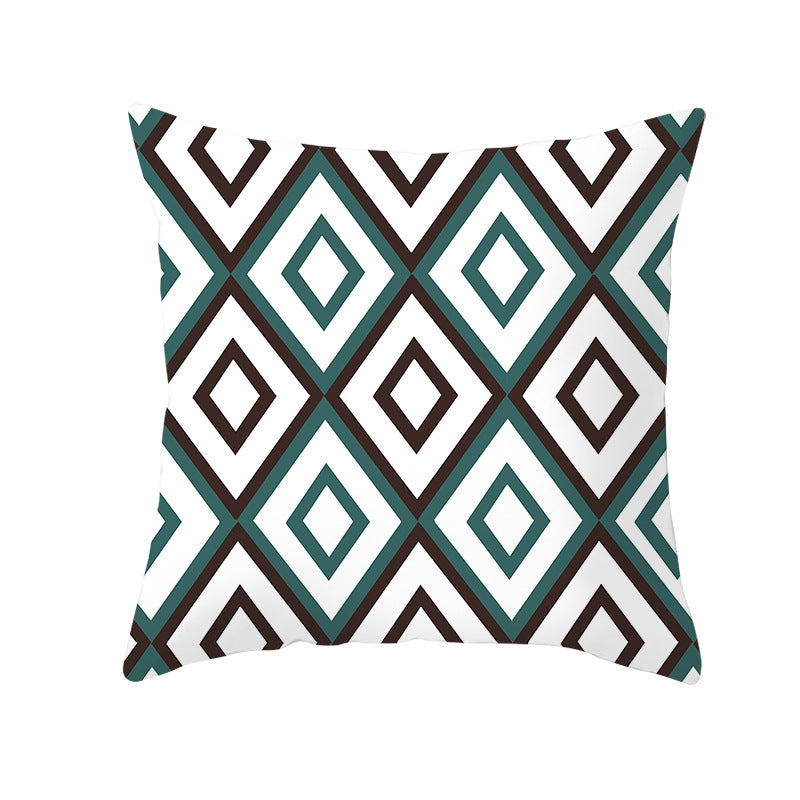Decorative Tile-Pattern Throw Pillow Cover