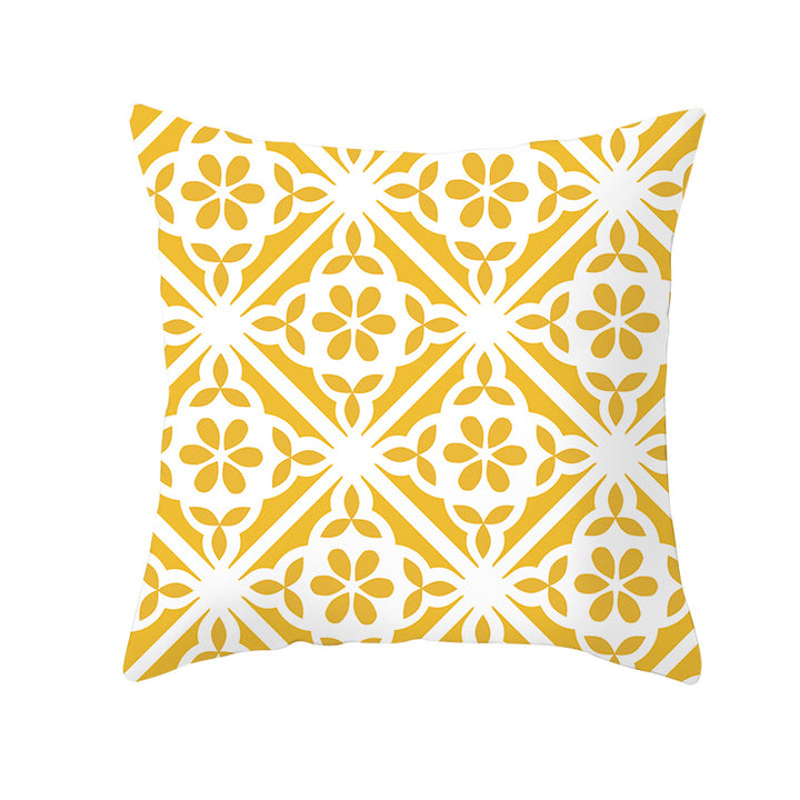 Decorative Tile-Pattern Throw Pillow Cover
