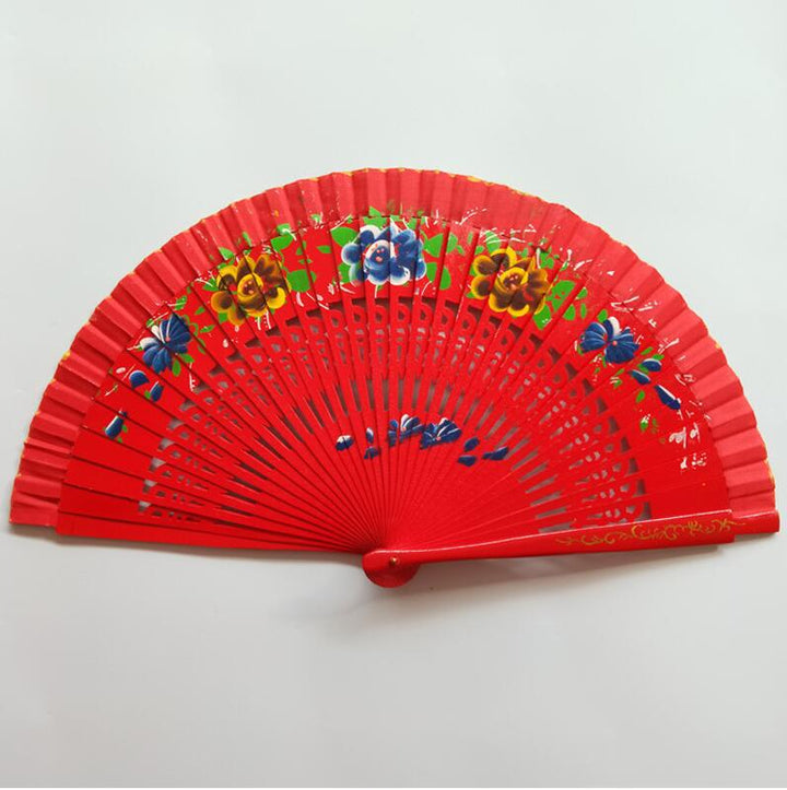 Ladies decorative hand fan with intricate flower painting Stornfield