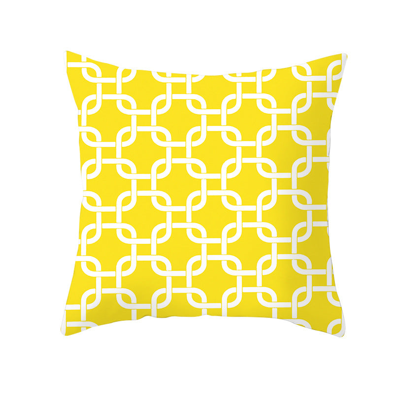 Decorative Tile-Pattern Throw Pillow Cover