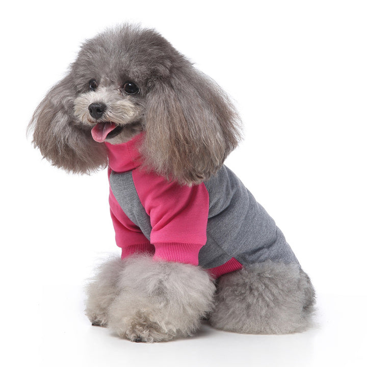 High-collar sweatshirt for dogs, stripes, polyester-cotton