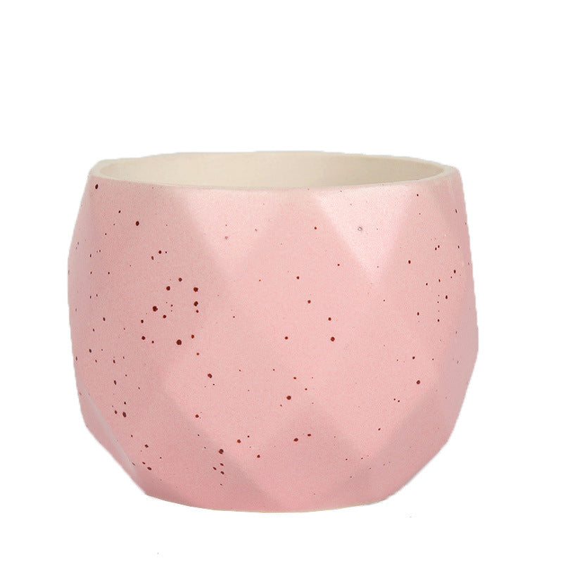 Textured Geometric Ceramic Plant Pot Stornfeild
