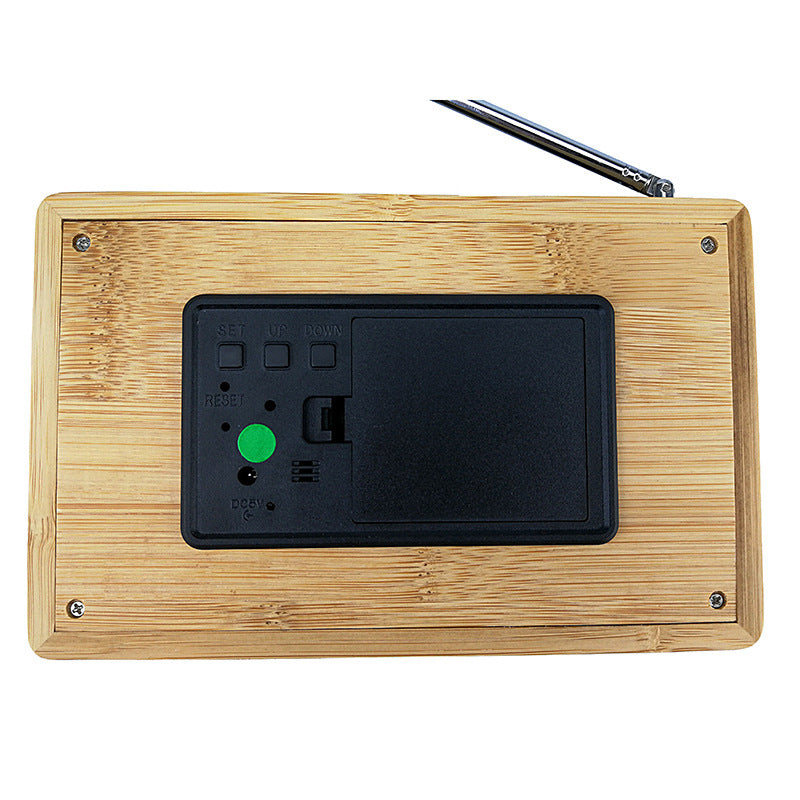 Digital wooden alarm clock with temperature display Stornfield