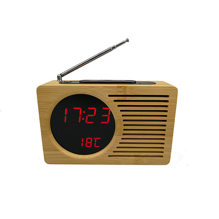 Digital wooden alarm clock with temperature display Stornfield