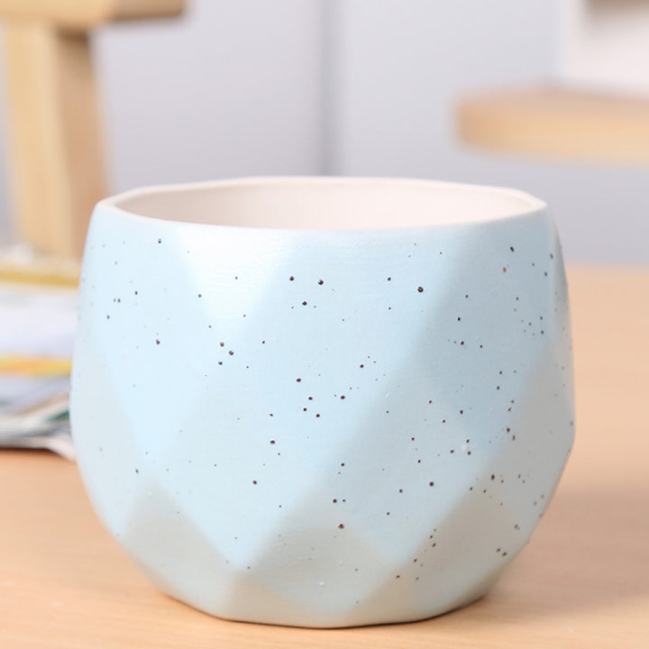 Textured Geometric Ceramic Plant Pot Stornfeild