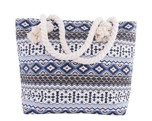 Beach bag with floral motifs and sturdy rope handles Stornfield