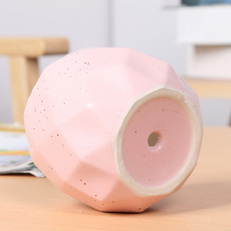 Textured Geometric Ceramic Plant Pot Stornfeild