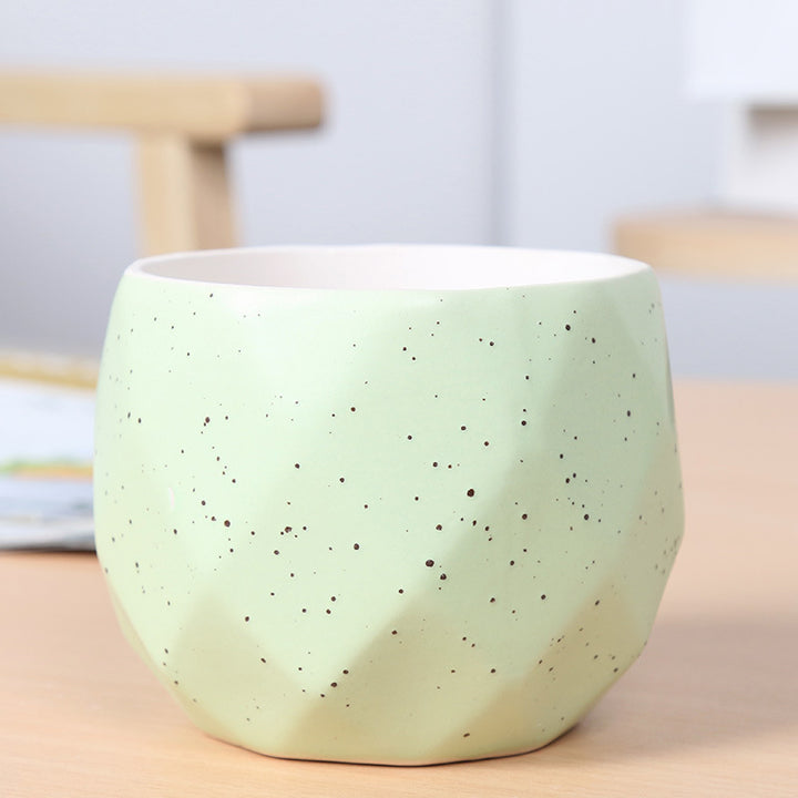 Textured Geometric Ceramic Plant Pot Stornfeild