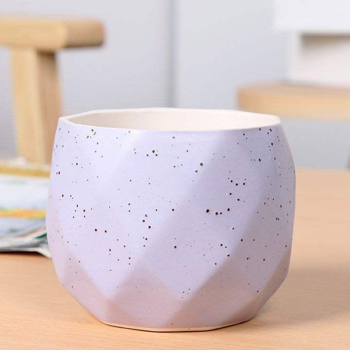 Textured Geometric Ceramic Plant Pot Stornfeild