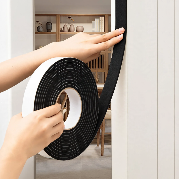 Self-adhesive sealing tape for door gaps