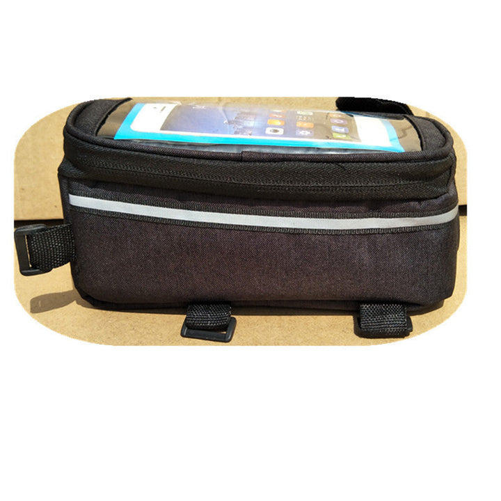 touchscreen top tube bike bag with waterproof compartment and reflective strip Stornfield