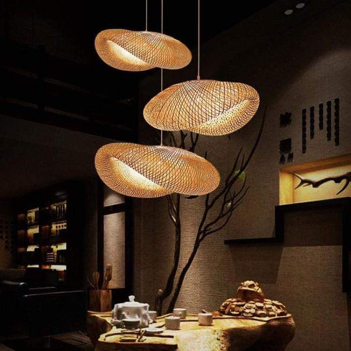 ZenGlow Stornfield Hand-Woven Bamboo Pendant Light