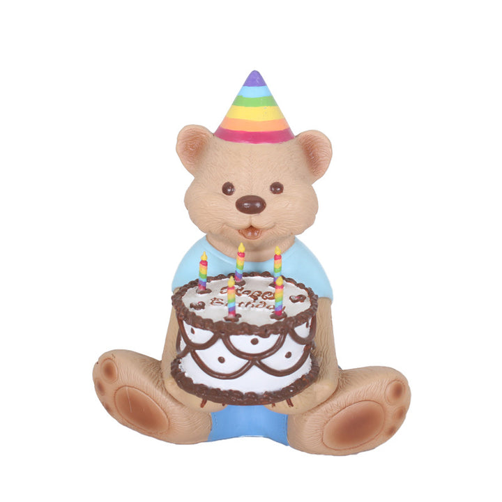 Whimsical Birthday Bear Figurine