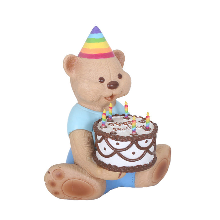 Whimsical Birthday Bear Figurine