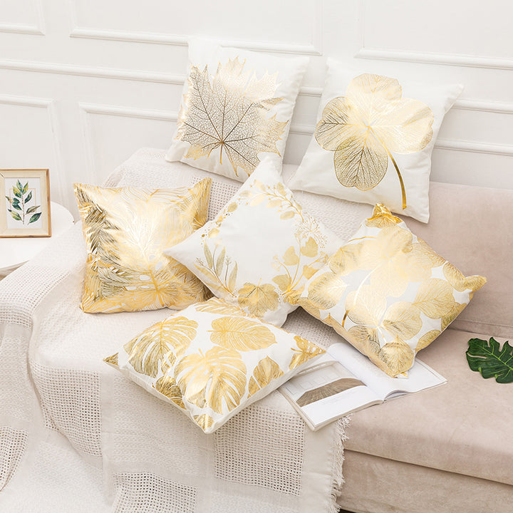 Decorative Square Pillow Cover with Foil Geometric Diamond Print