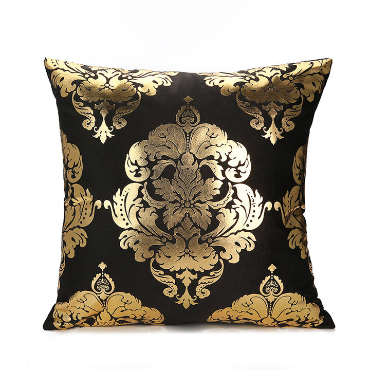 Luxurious Geometric Metallic Accent Throw Pillow Cover