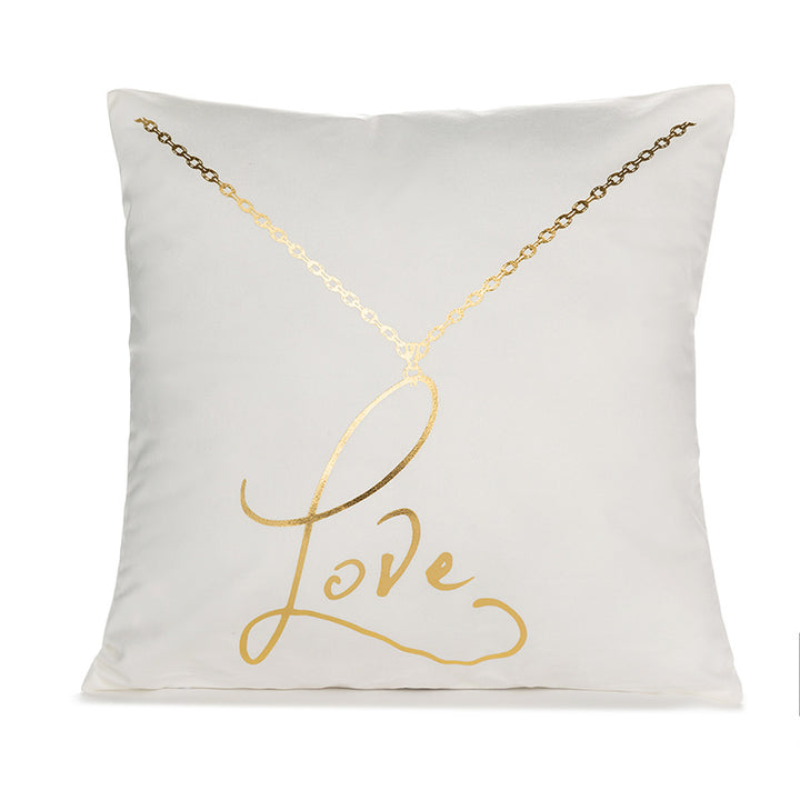 Decorative Square Pillow Cover with Foil Geometric Diamond Print