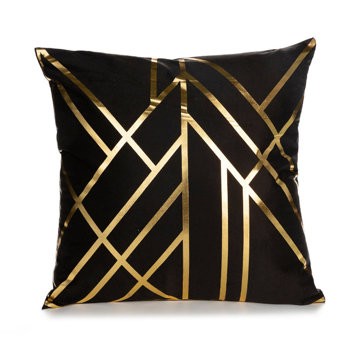 Luxurious Geometric Metallic Accent Throw Pillow Cover