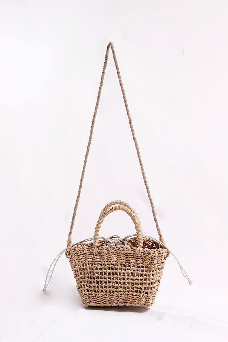 Handcrafted basket bag with detachable shoulder strap Stornfield