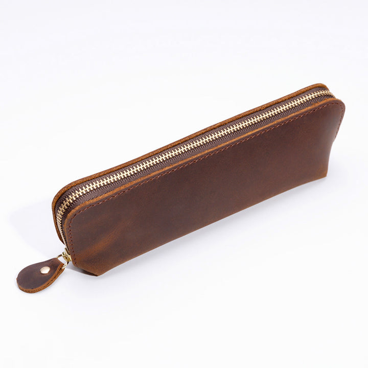 Premium Leather Zippered Pencil Case