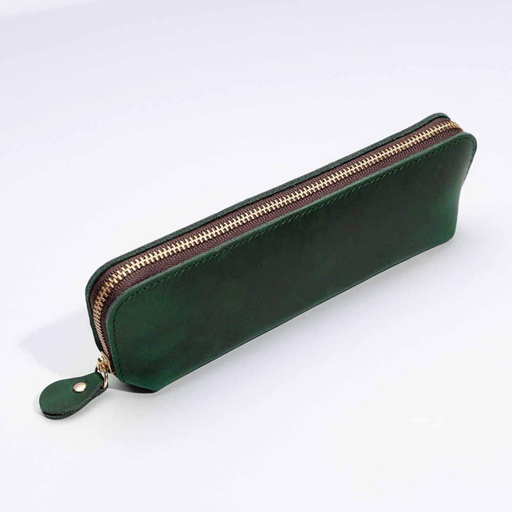 Premium Leather Zippered Pencil Case