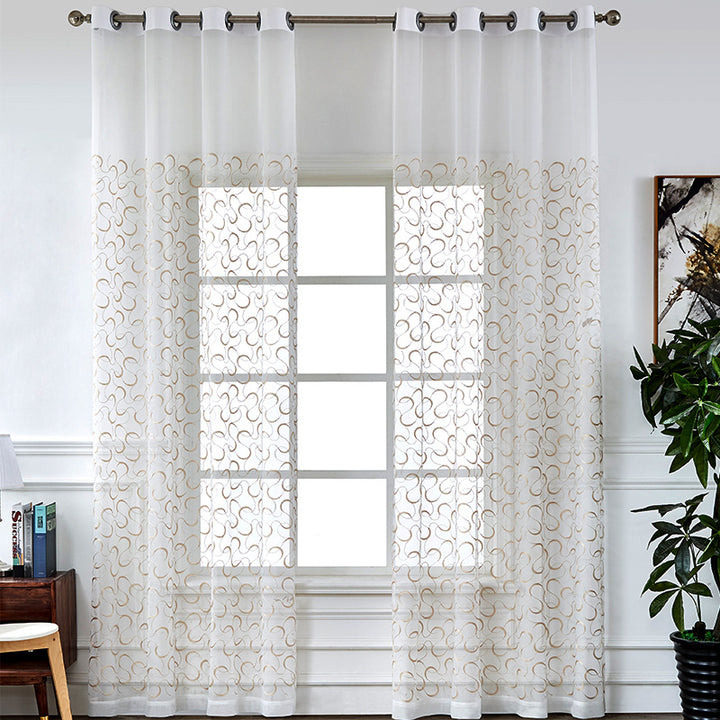 Elegant and transparent curtain with an elegant pattern