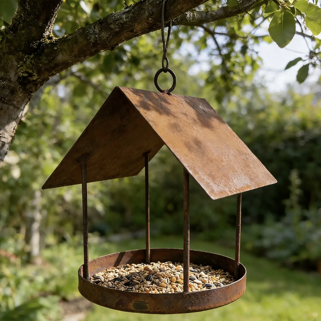 Hanging bird feeder made of iron for the garden