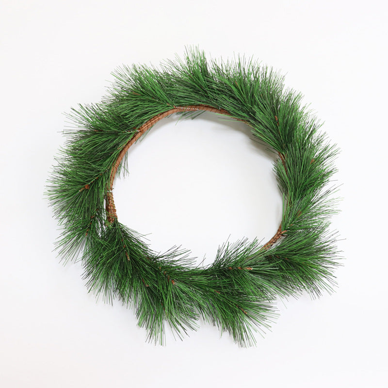 Christmas wreath made of PVC pine needles