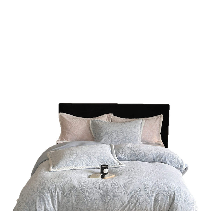 Milk fiber fleece bedding set, winter warm, floral