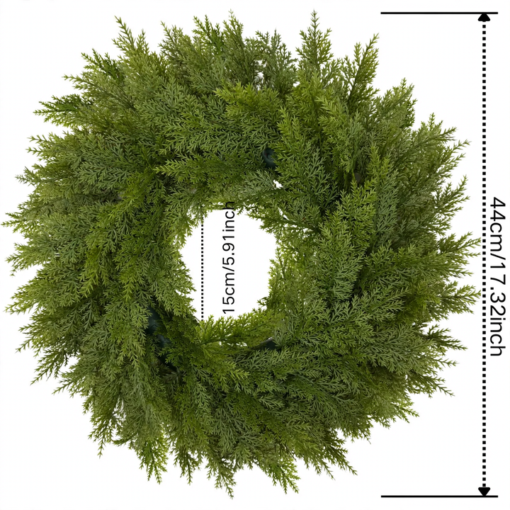 Artificial Christmas wreath with fir needles and berries