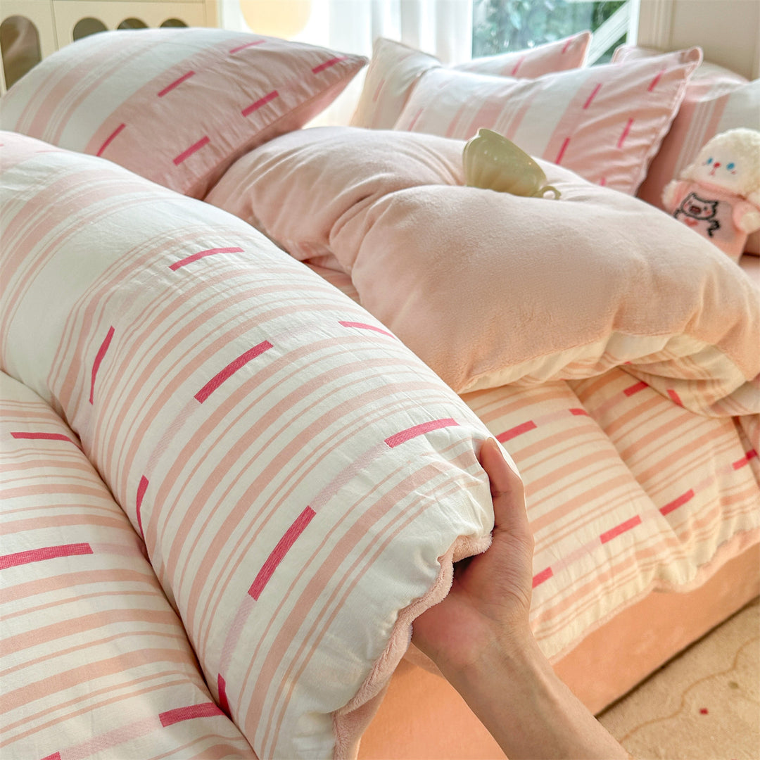 Winter bedding set, coral fleece, warming