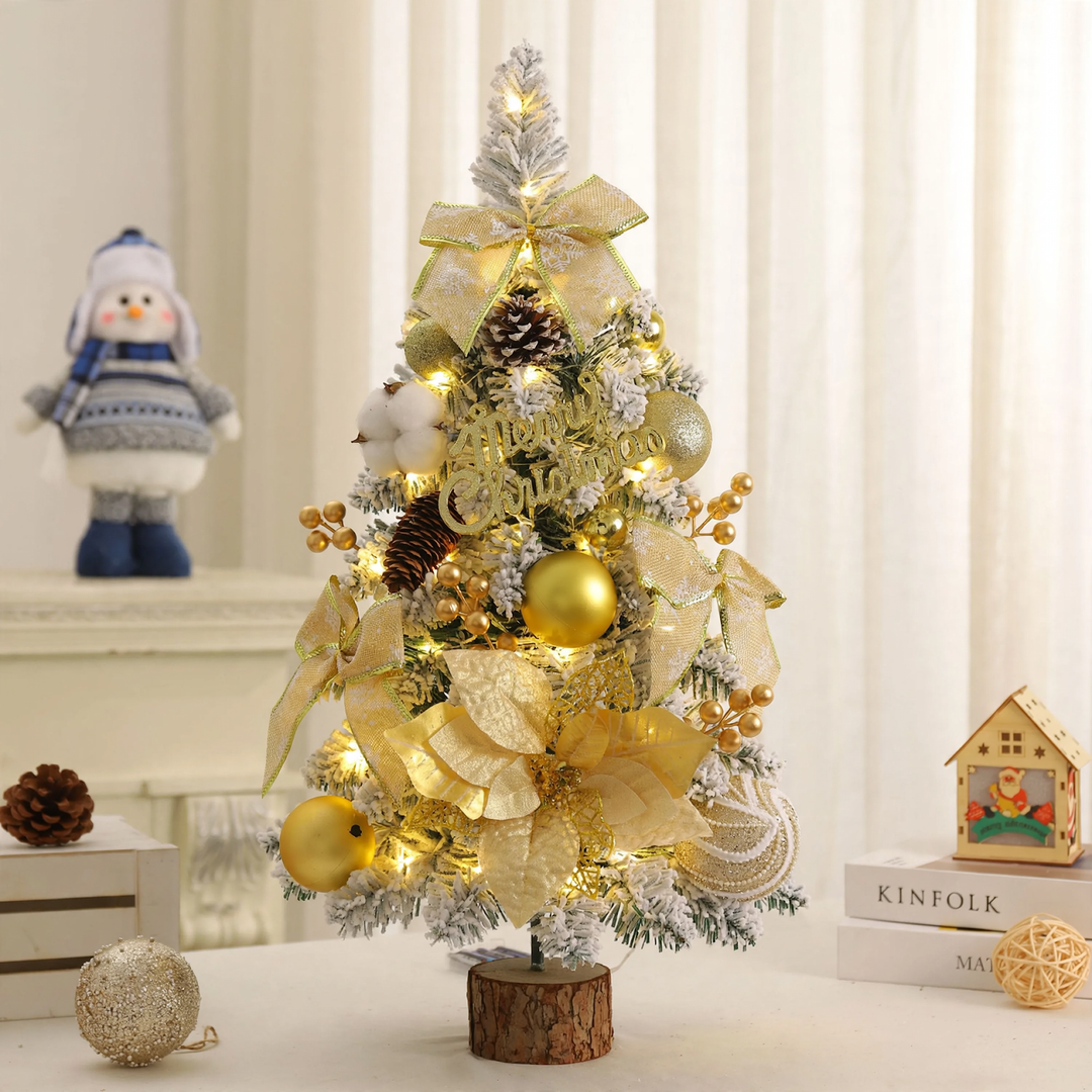 Mini Christmas tree with flocked branches, 45-75 cm