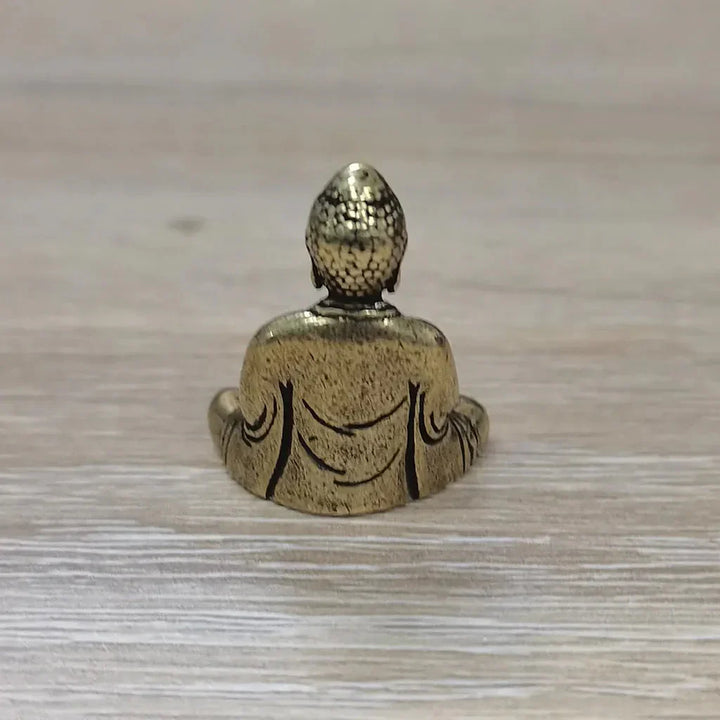 Stornfield | 10 Pieces Mini Brass Sitting Buddha Statue for Travel Decor, Buddhist Worship, Home Office