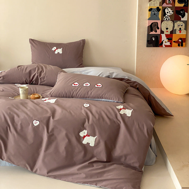 Bedding set made of Xinjiang cotton, brushed, 100s