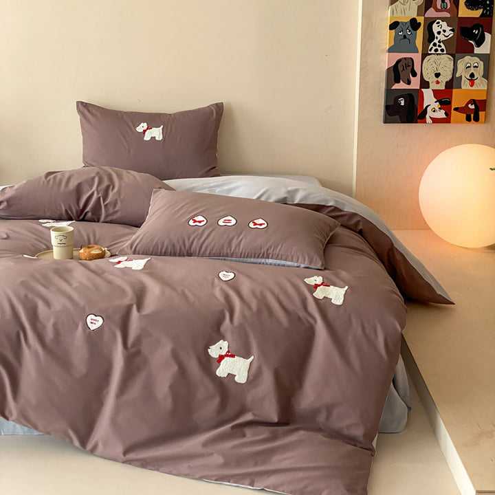 Bedding set made of Xinjiang cotton, brushed, 100s