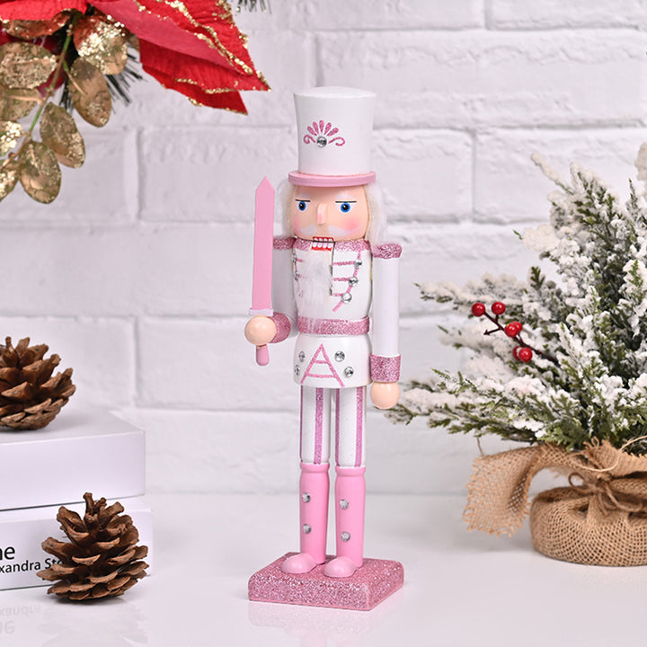 Decorative Nutcracker Wooden Figure, Pink