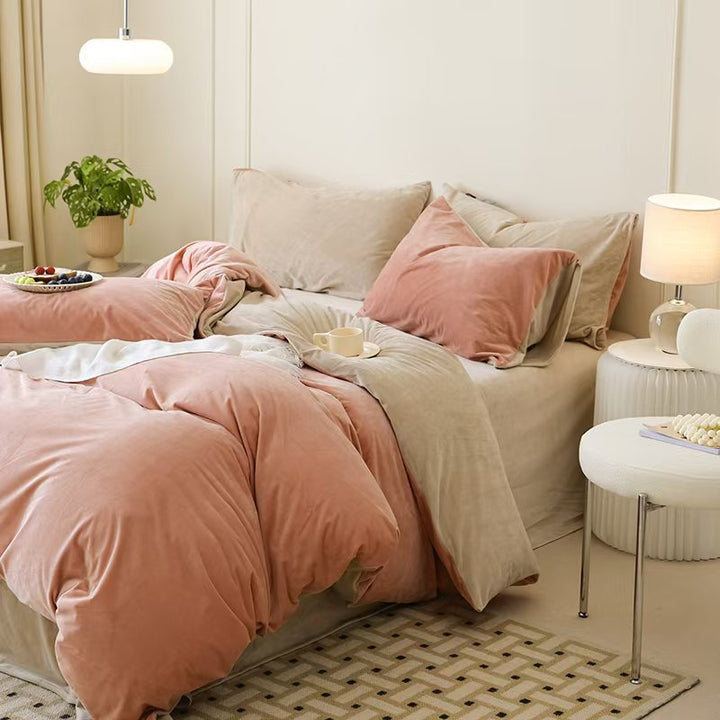 Milk fiber fleece bedding set, antistatic, winter