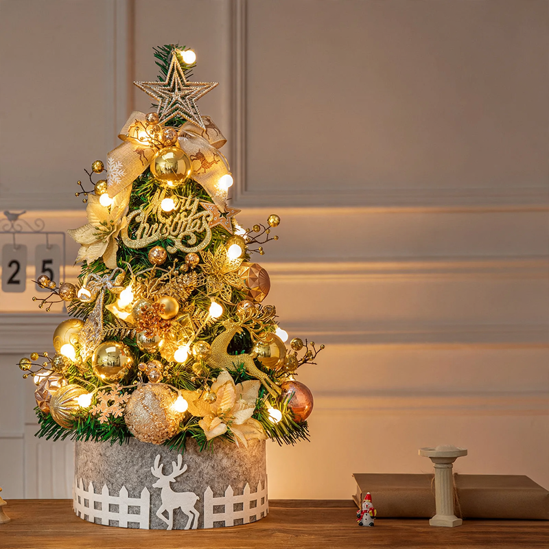 Mini Christmas tree set, 60 cm, PVC, table decoration