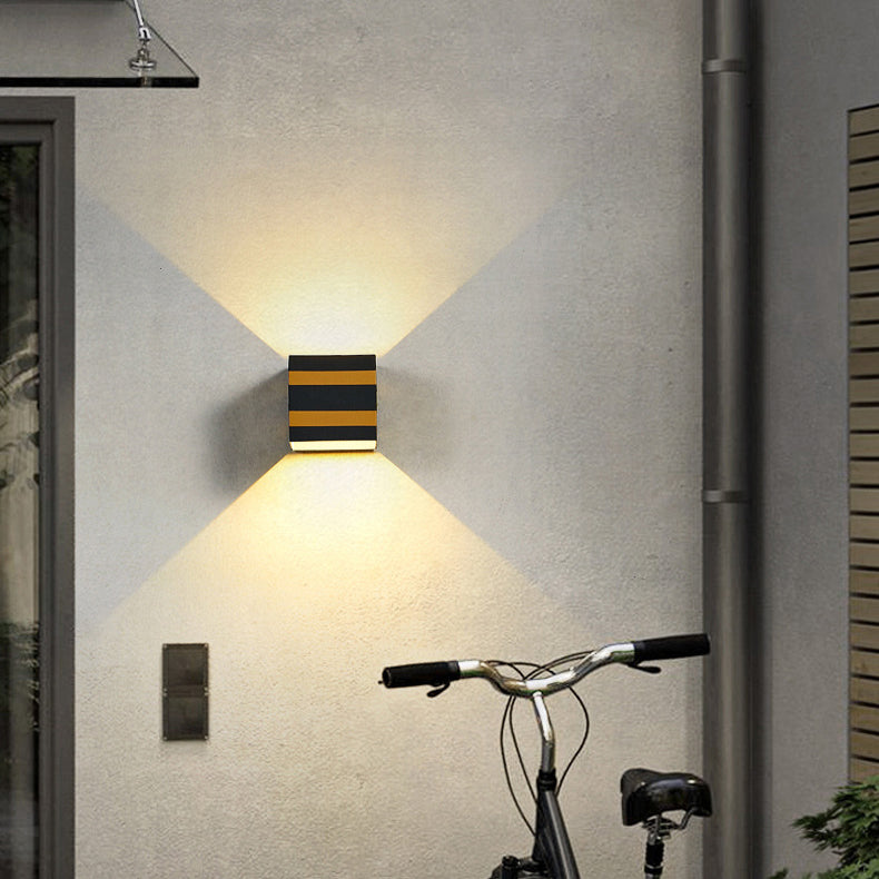 Outdoor Minimalist Square Cube Aluminum Waterproof LED Wall Sconce Lamp | Stornfield