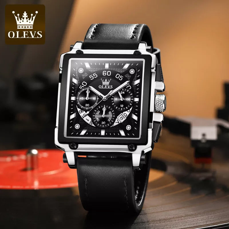Olevs® Luminous Luxury Square Business Automatic Mechanical Watch | Stornfield